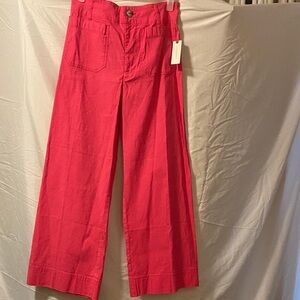 Anthropologie Bright Pink Wide-Leg Pants